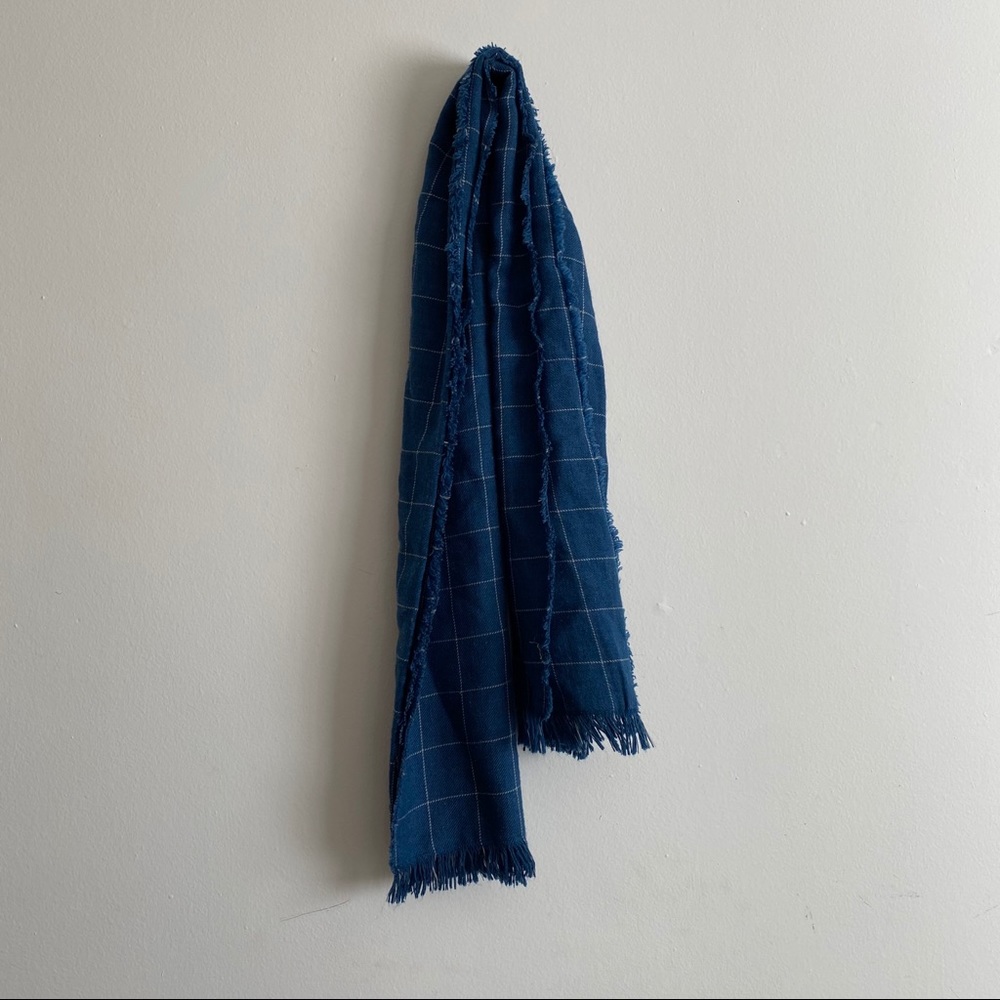 Blue grid scarf